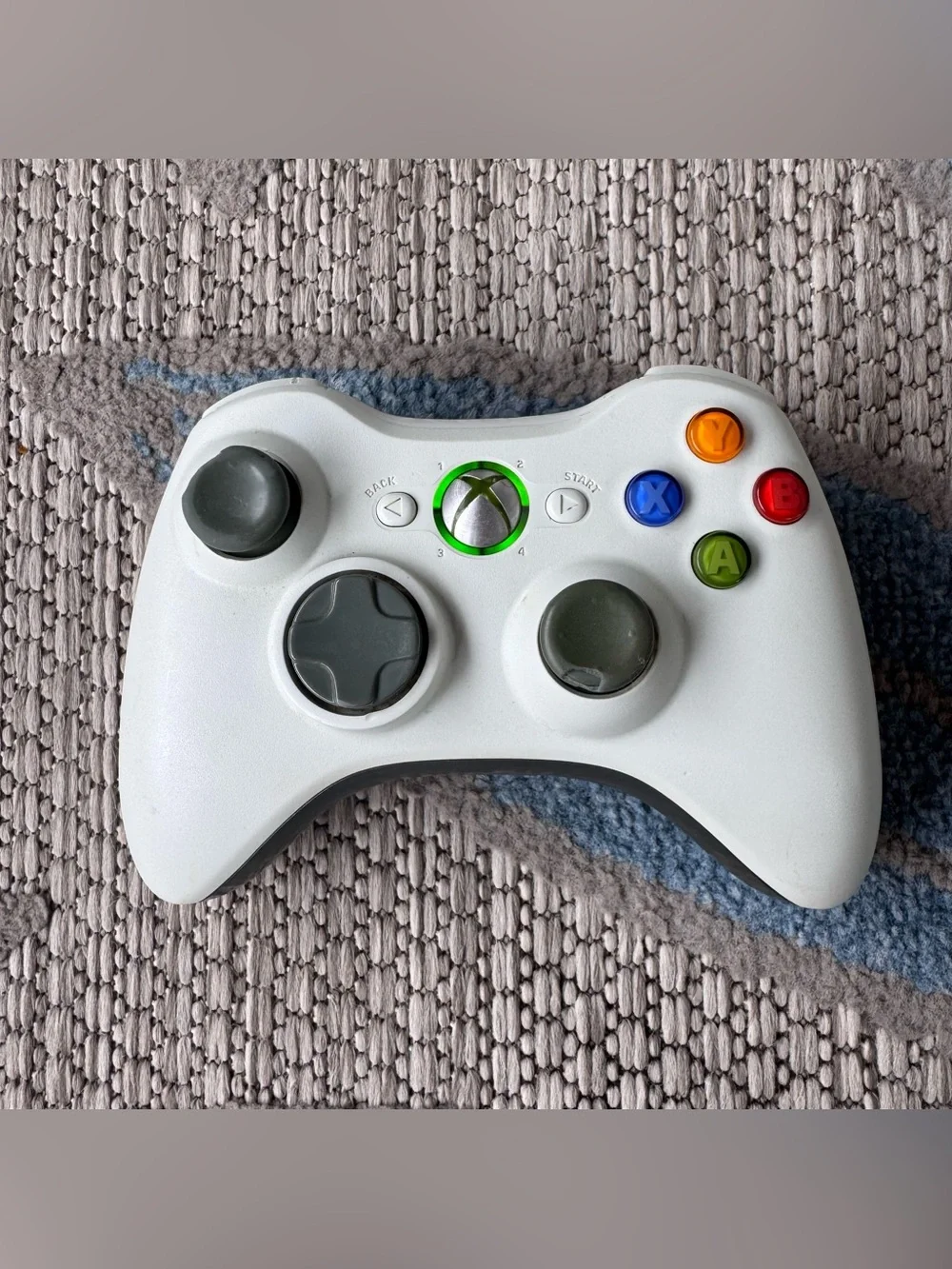 OEM Microsoft Xbox 360 Wireless Controller White & Grey Battery